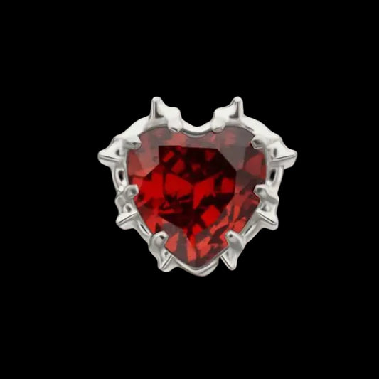 "Heartbreaker" Garnet CZ Ti.