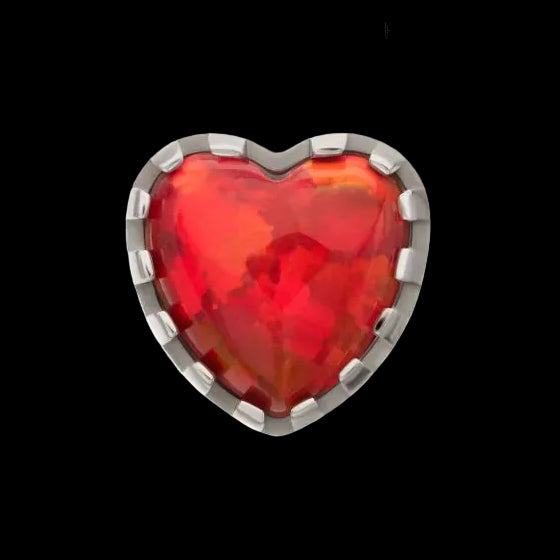 Red Opal Heart Ti.