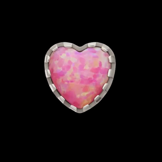 Sm Pink Opal Heart Ti.