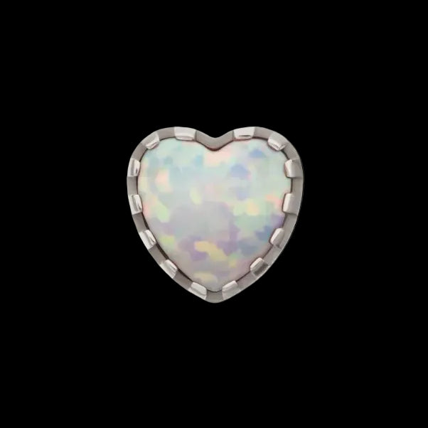 Sm White Opal Heart Ti.