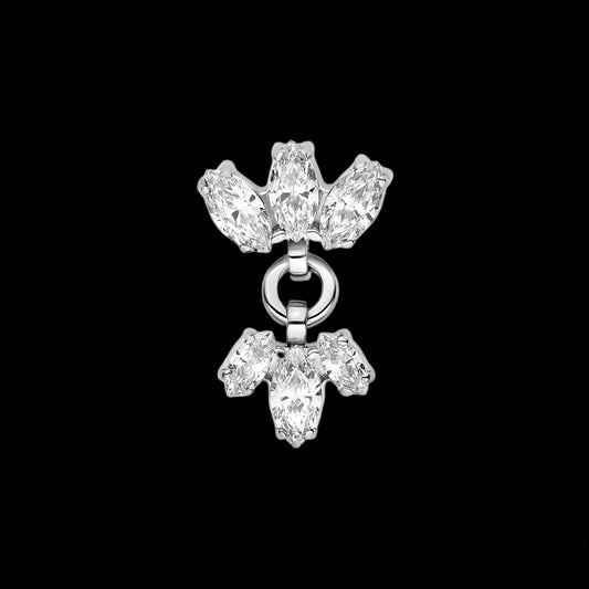 CZ Marquise Fan Dangle Ti.