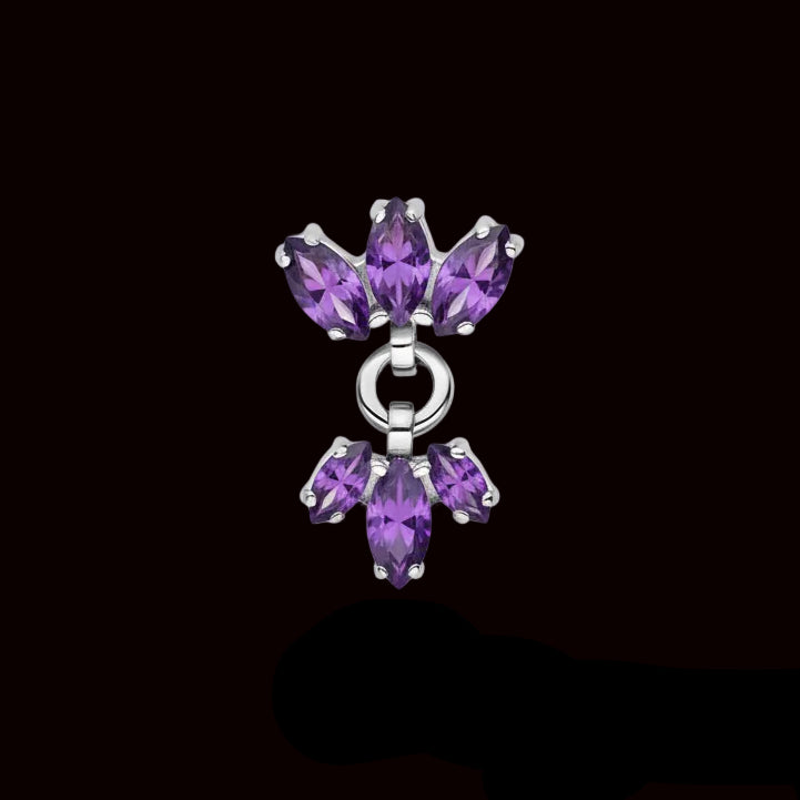 Purple Marquise Fan Dangle Ti.