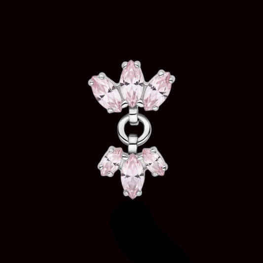 Morganite Marquise Fan Dangle Ti.