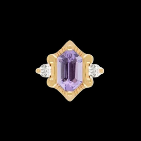 "Peek-a-Boo" Genuine Amethyst/CZ YG