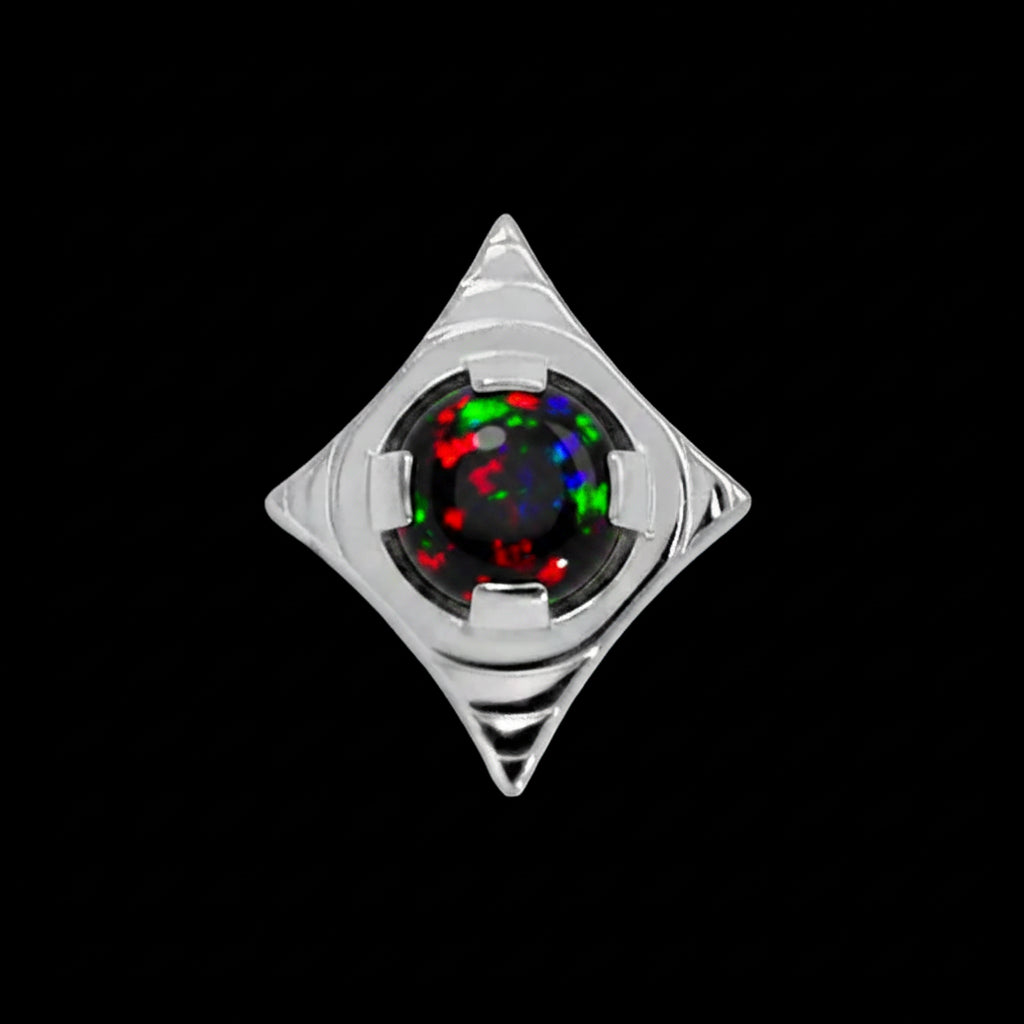 "Rhombus Cabochon" Black Opal Ti.