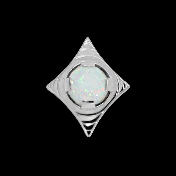 "Rhombus Cabochon" White Opal Ti.