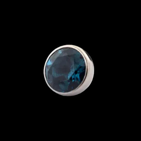 5m Sapphire Blue Ball Gem 14g Threaded Top Ti.