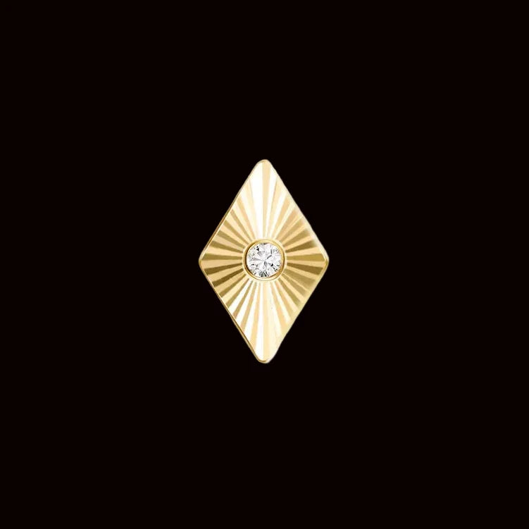 "Sloan Ray Rhombus" Genuine Diamond YG