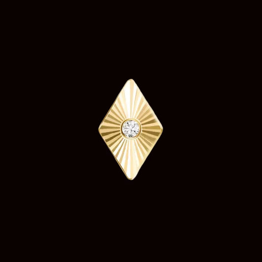 "Sloan Ray Rhombus" Genuine Diamond YG