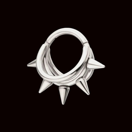 "Spiked Triple Hoop" 16g 5/16 Ti. Clicker