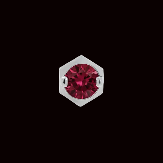 "Stippled Honeycomb" Garnet CZ Ti.