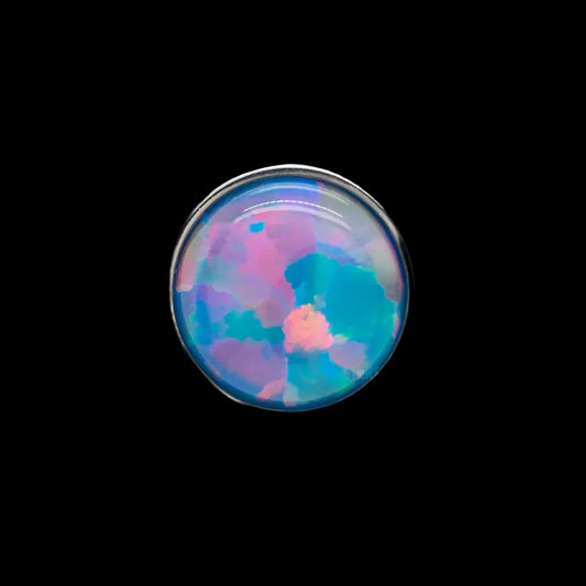 6m Teal Opal Cabochon 14g Threaded Top Ti.