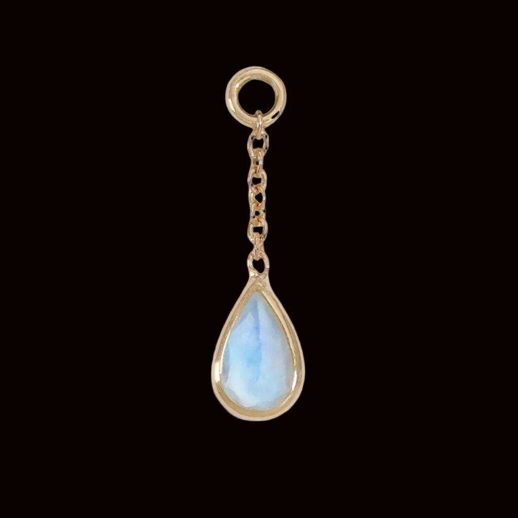 Teardrop Genuine Moonstone 14k Charm