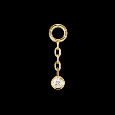 "Tiny Chain Charm" Genuine Diamond YG