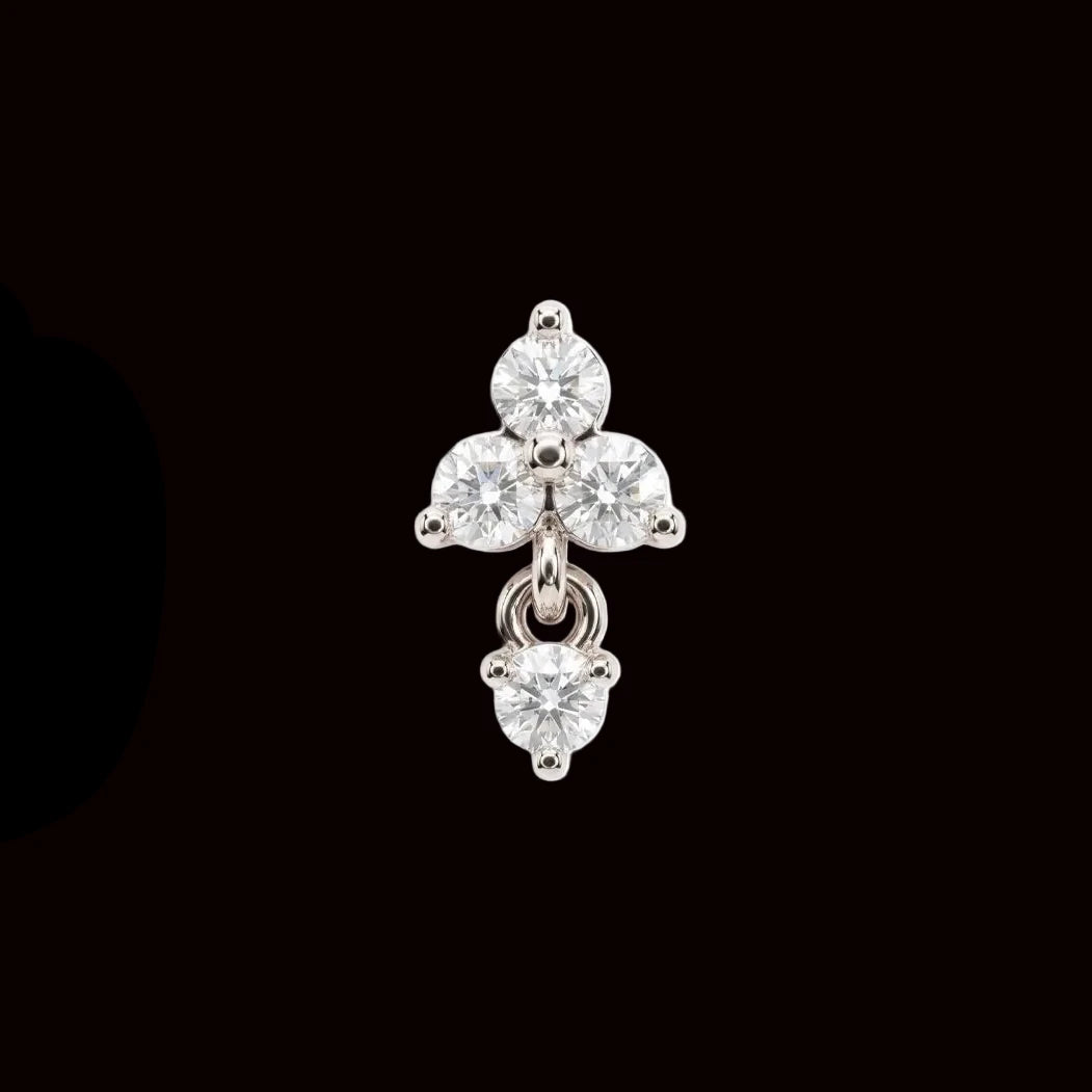 "Trinity Dangle" CZ 14k WG