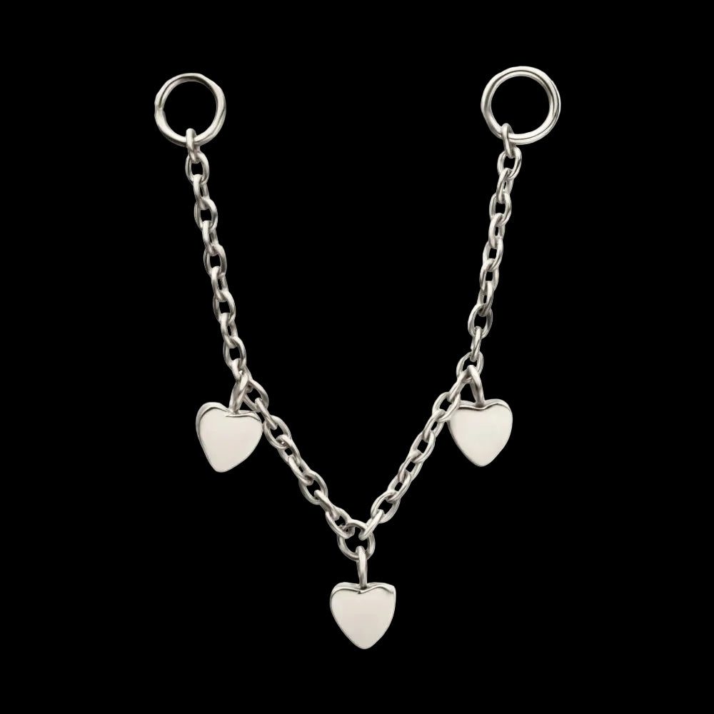 Triple Heart Rolo Chain Ti.