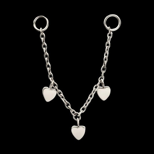 Triple Heart Rolo Chain Ti.