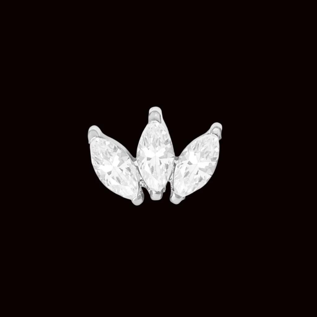 4m Triple Stone Marquise Fan CZ Ti.