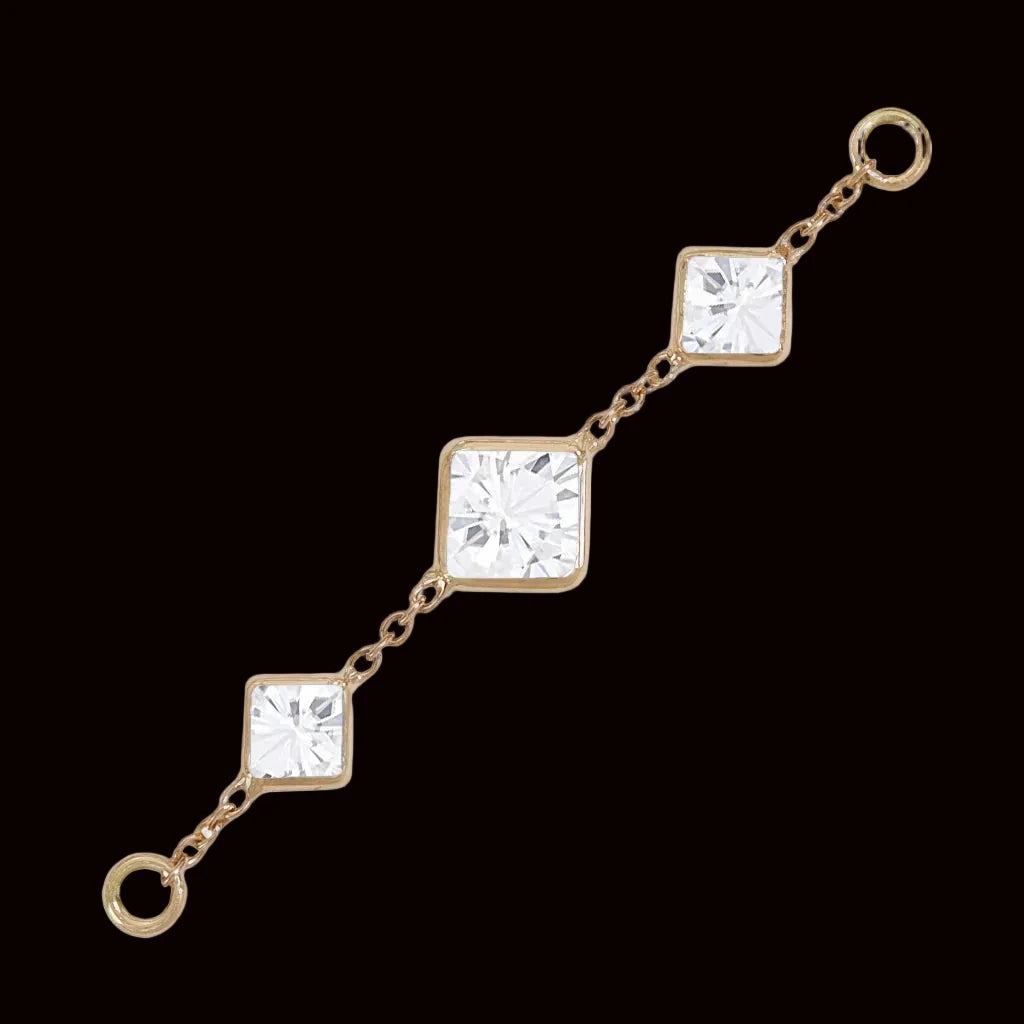 Triple Moissanite Chain YG