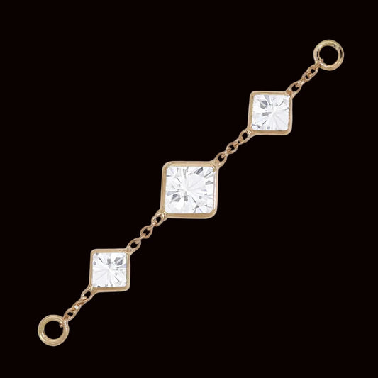 Triple Moissanite Chain YG
