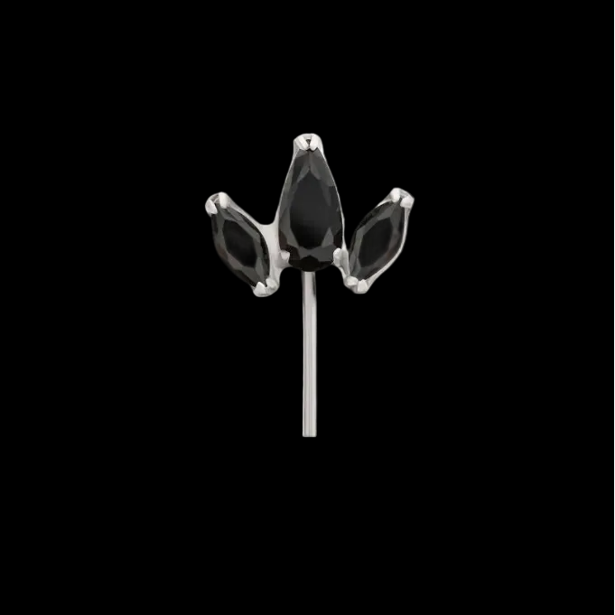 Black Vertical/Side Set Marquise Fan Ti.