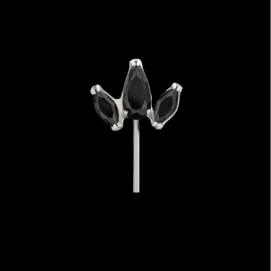 Black Vertical/Side Set Marquise Fan Ti.