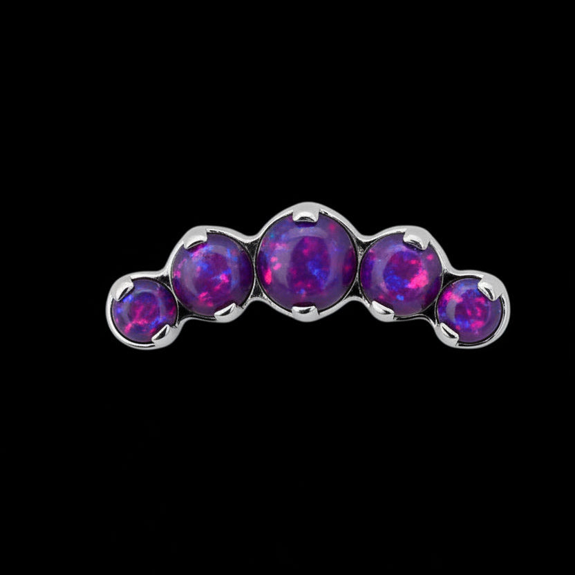 5 Gem Purple Opal Curved Cluster Ti.