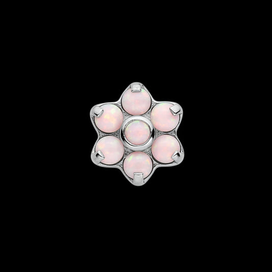 Bubblegum Pink Opal Flower Ti.