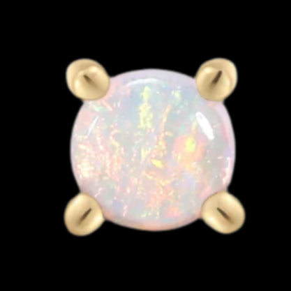 2m Genuine White Opal Prong YG