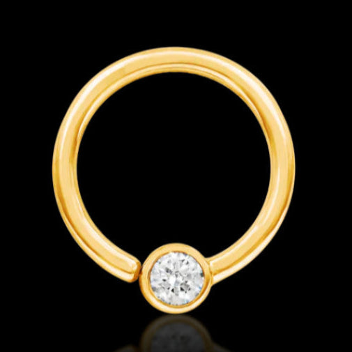16g 3/8 CZ Bezel Seamring YG