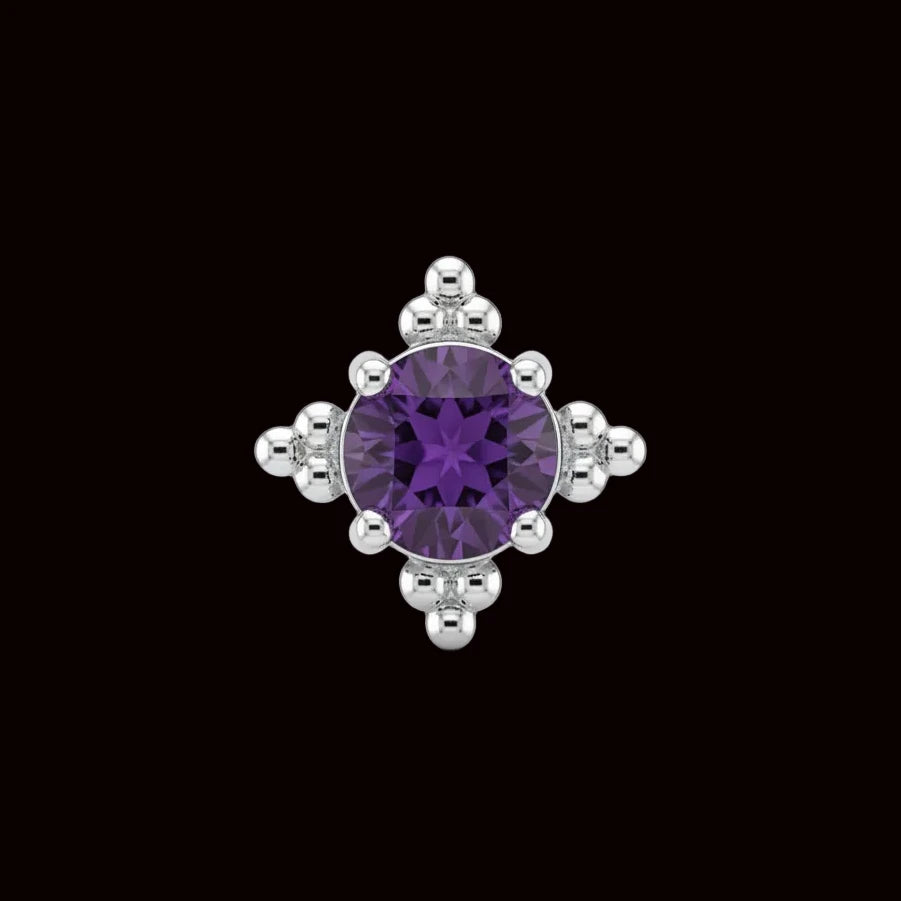 "Zia"(Lg) Genuine Amethyst 18k WG