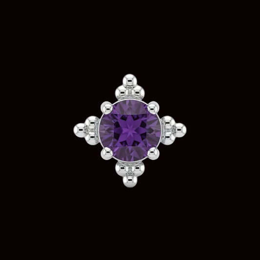 "Zia"(Lg) Genuine Amethyst 18k WG